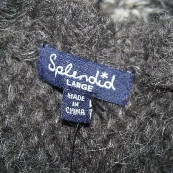 Splendid Wool Alpaca Mohair Blend Open Front Duster Cardigan Sweater Large New - Picture 5 of 11